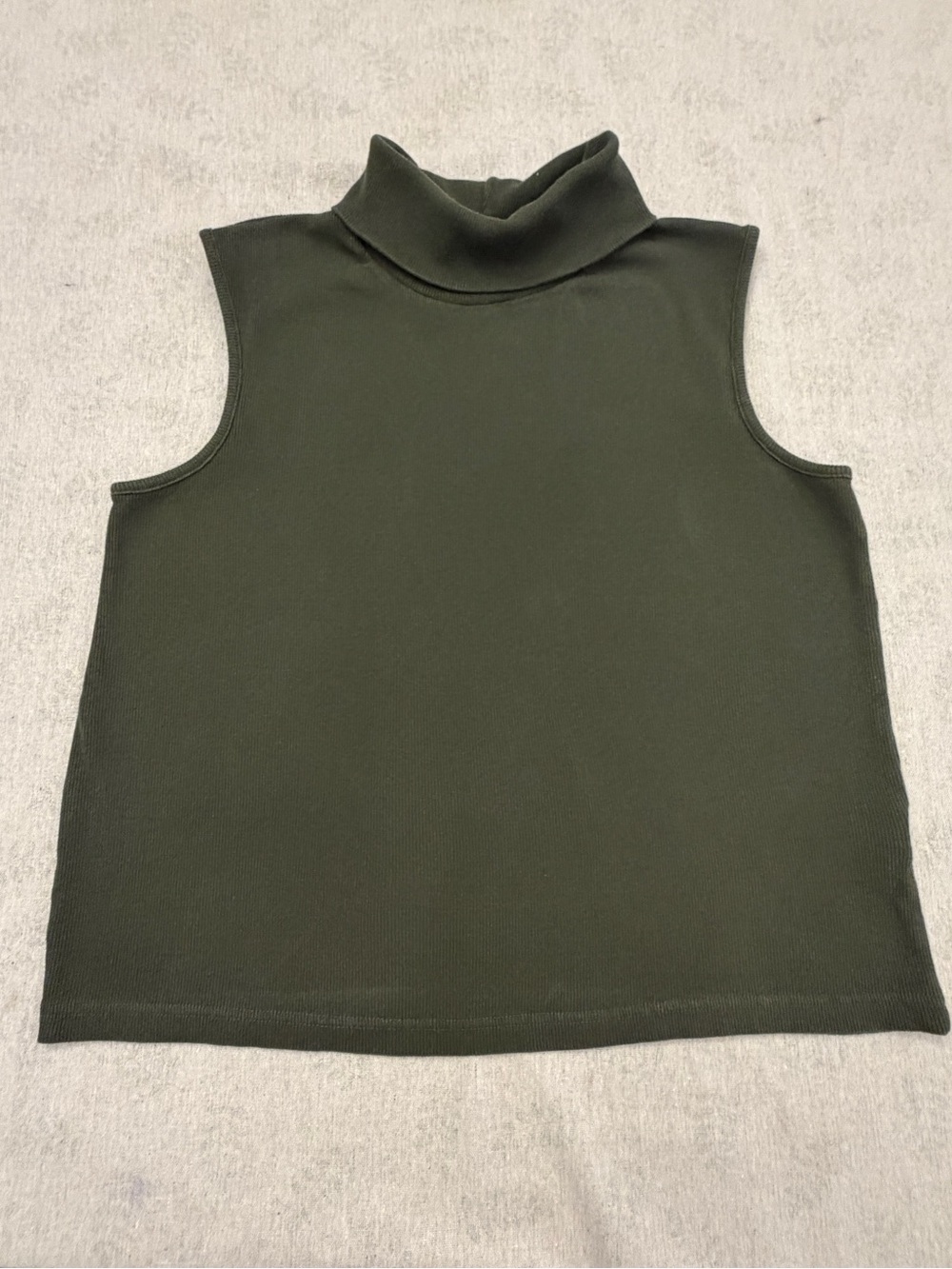 Christopher & Banks Olive Green Sleeveless Turtleneck Tank